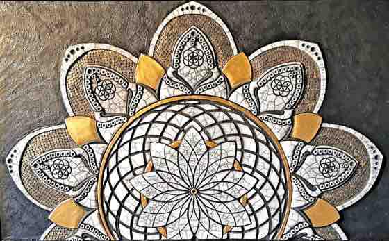 Mandala émaillé cuisson raku gaiadeva